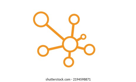 Hub network connection isolated minimal flat line icon vector