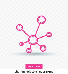 Hub network connection isolated minimal flat line icon