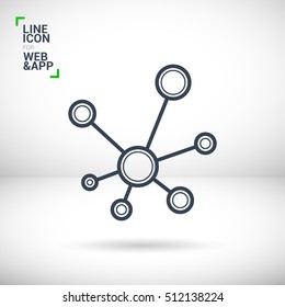 Hub network connection isolated minimal flat line icon