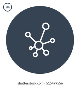 Hub network connection isolated minimal flat line icon
