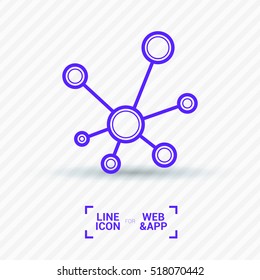 Hub network connection isolated minimal flat line icon