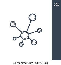Hub network connection isolated minimal flat line icon