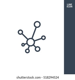 Hub network connection isolated minimal flat line icon