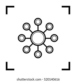 Hub network connection isolated minimal flat line icon