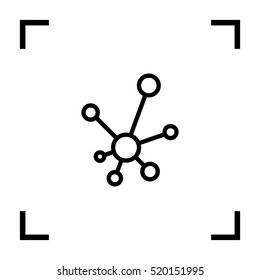 Hub network connection isolated minimal flat line icon
