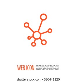 Hub network connection isolated minimal flat line icon