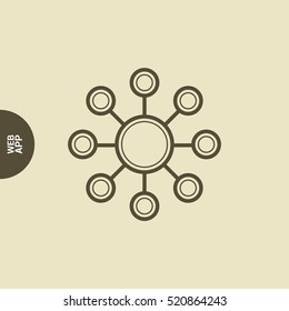 Hub network connection isolated minimal flat line icon