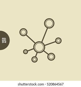 Hub network connection isolated minimal flat line icon