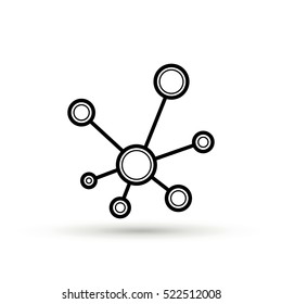 Hub network connection isolated minimal flat line icon