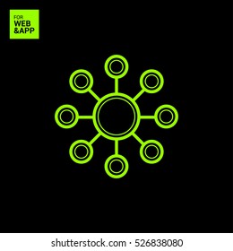 Hub network connection isolated minimal flat line icon