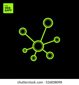 Hub network connection isolated minimal flat line icon
