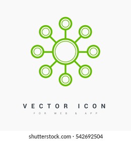 Hub network connection isolated minimal flat line icon