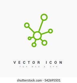 Hub network connection isolated minimal flat line icon