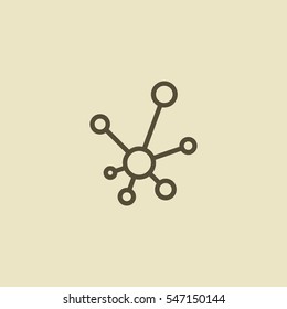 Hub network connection isolated minimal flat line icon