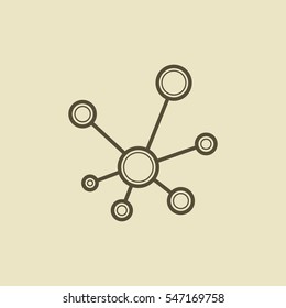 Hub network connection isolated minimal flat line icon