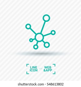 Hub network connection isolated minimal flat line icon