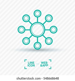 Hub network connection isolated minimal flat line icon