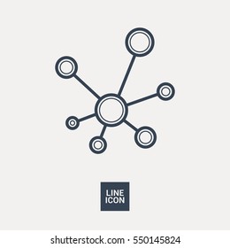 Hub network connection isolated minimal flat line icon