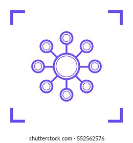 Hub network connection isolated minimal flat line icon