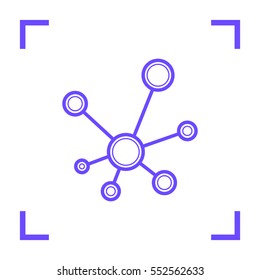 Hub network connection isolated minimal flat line icon