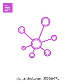 Hub network connection isolated minimal flat line icon
