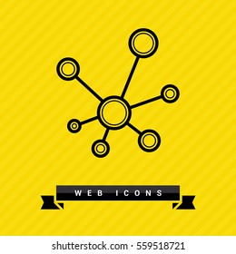 Hub network connection isolated minimal flat line icon