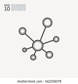 Hub network connection isolated minimal flat line icon