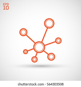 Hub network connection isolated minimal flat line icon