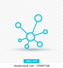 Hub network connection isolated minimal flat line icon