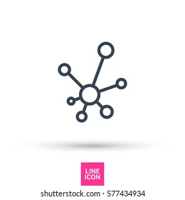 Hub network connection isolated minimal flat line icon