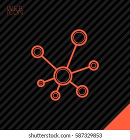 Hub network connection isolated minimal flat line icon
