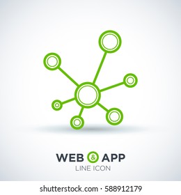 Hub network connection isolated minimal flat line icon