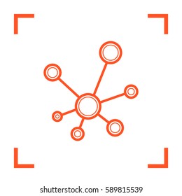 Hub network connection isolated minimal flat line icon
