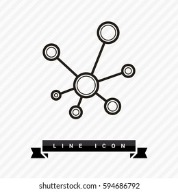 Hub network connection isolated minimal flat line icon