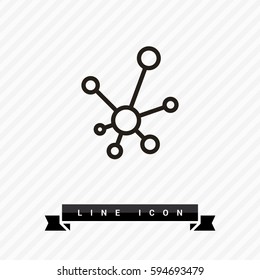 Hub network connection isolated minimal flat line icon
