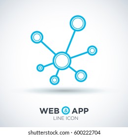Hub network connection isolated minimal flat line icon