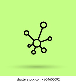 Hub network connection isolated minimal flat line icon
