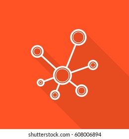 Hub network connection isolated minimal flat line icon
