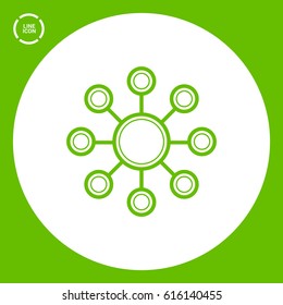 Hub network connection isolated minimal flat line icon