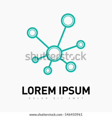 Hub network connection isolated minimal flat line icon