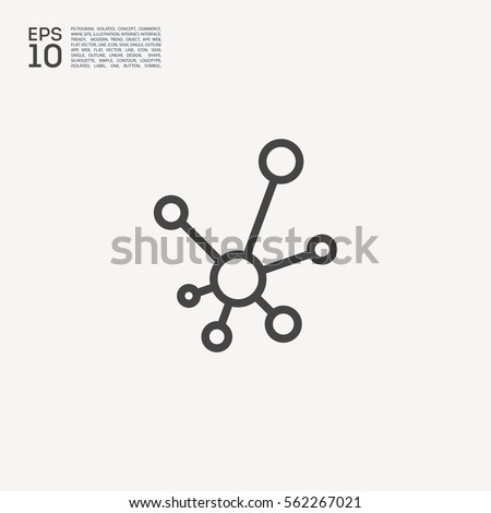 Hub network connection isolated minimal flat line icon