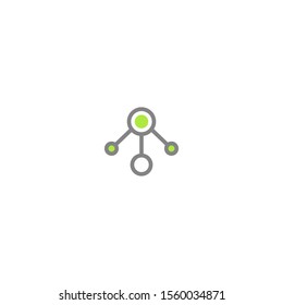 Hub network connection line icon isolated on white. System, catalog, hierarchy, technology button. Server or central database button. System links symbol. Molecule shape. 