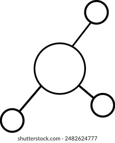 Hub network connection line icon vector design illustration.