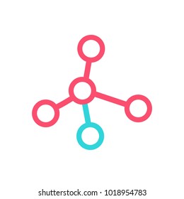Hub network connection line vector