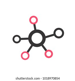 Hub network connection line vector icon