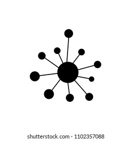 Hub network connection line vector icon