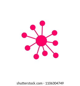 Hub network connection line vector icon