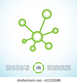 Hub network connection line vector icon