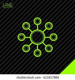 Hub network connection line vector icon