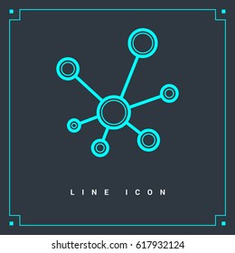 Hub network connection line vector icon